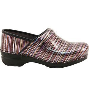 Dansko® Women's Pro XP Grey Stripe Patent Leather Clogs Women's EU 38 US 7.5-8